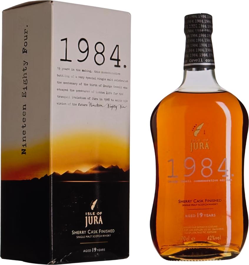 Jura 1984 whisky bottle and box