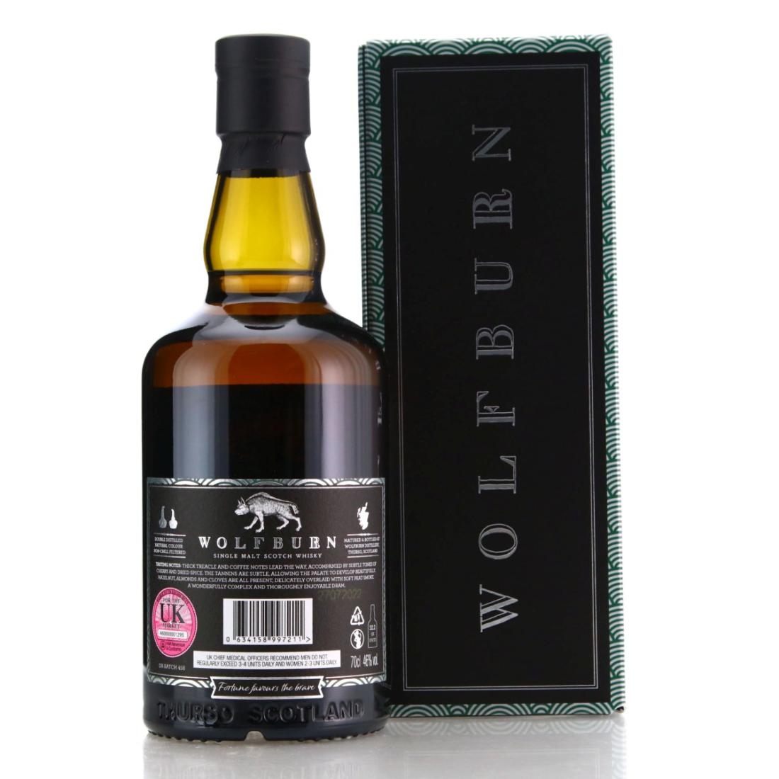 wolfburn 458 bottle rear lable