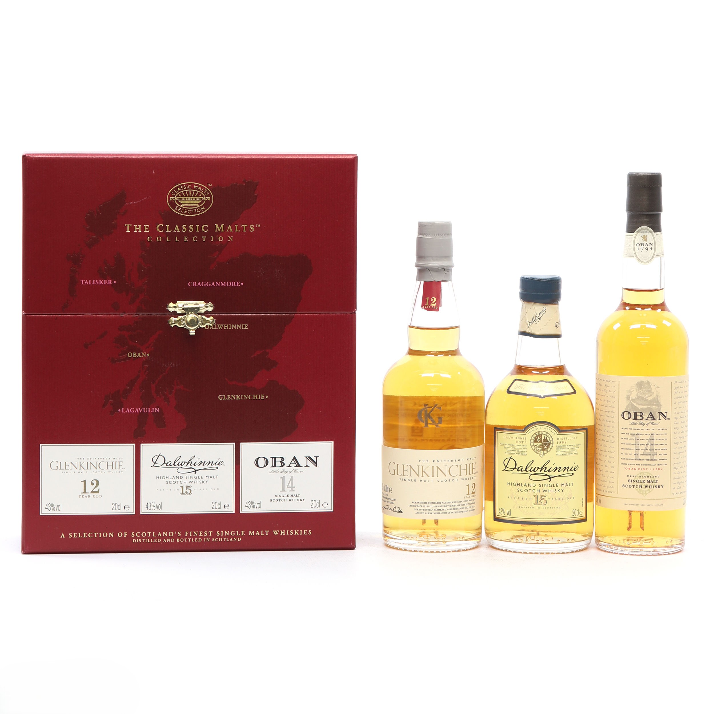 classic malts gentle collection 3 bottles beside box front