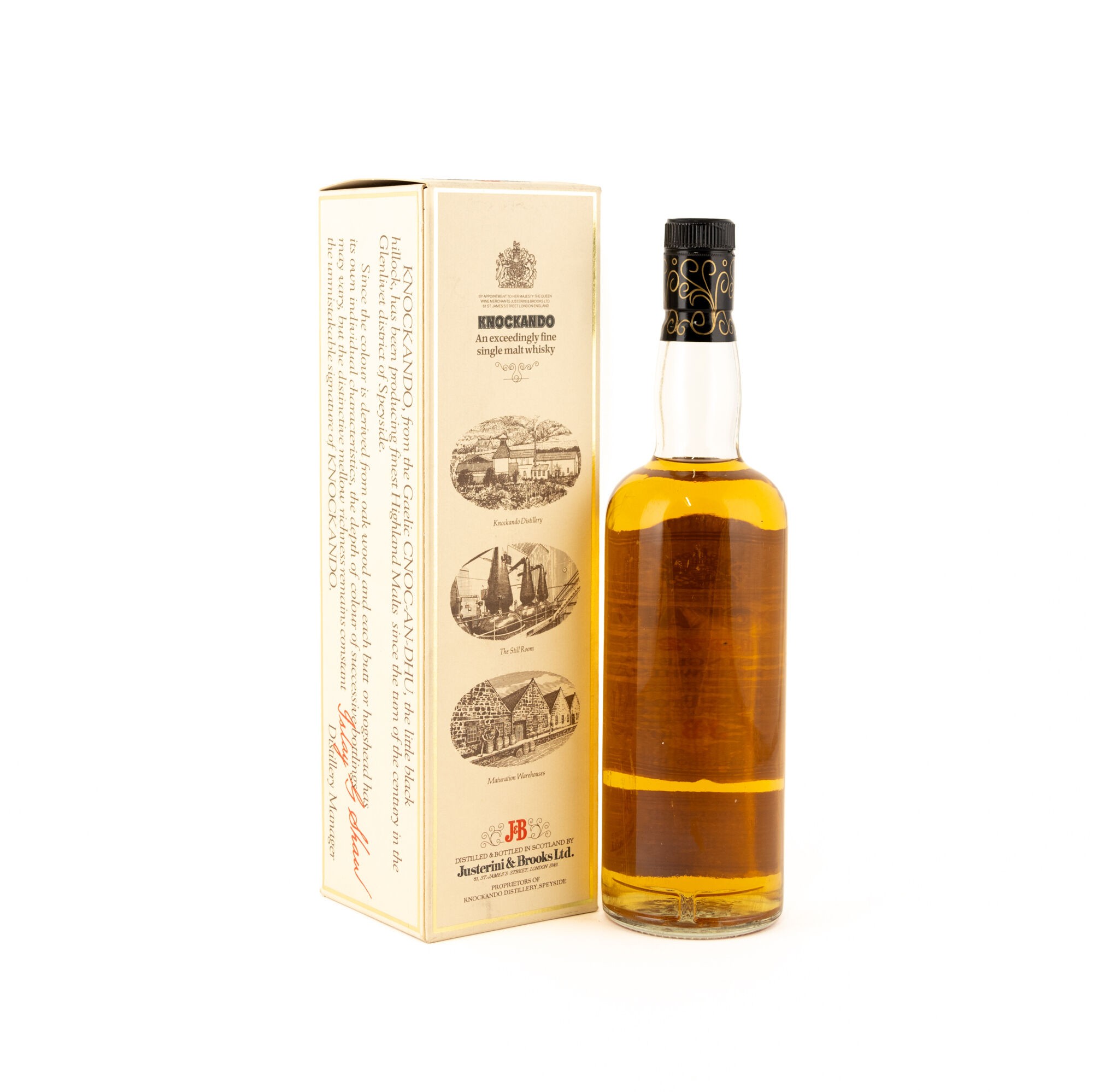 knockando 1972 bottle beside box rear