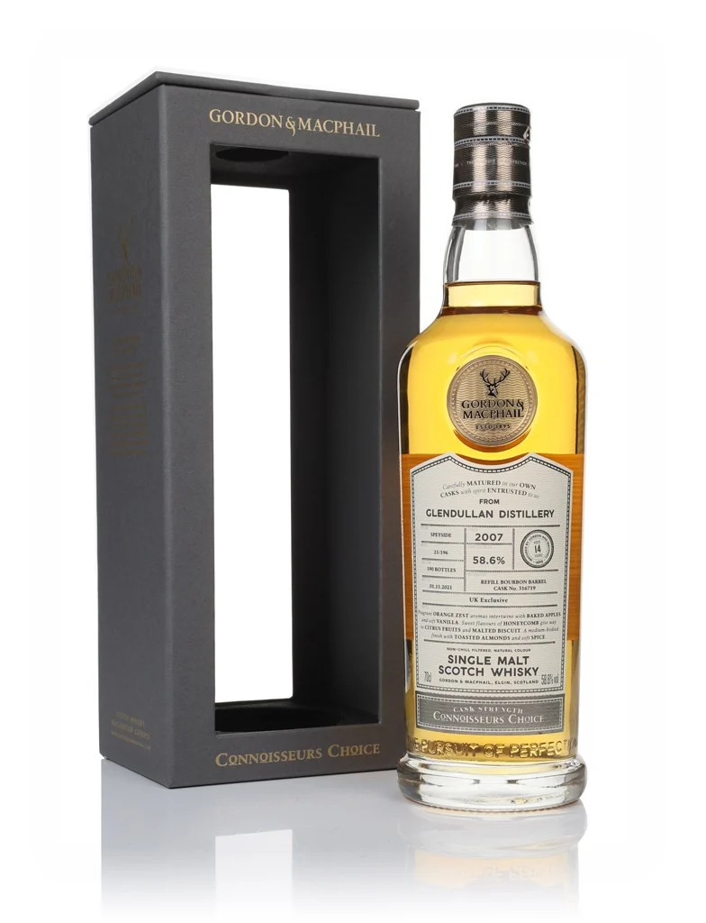 g&m connoisseurs choice glendullan 2007/2021 bottle beside box