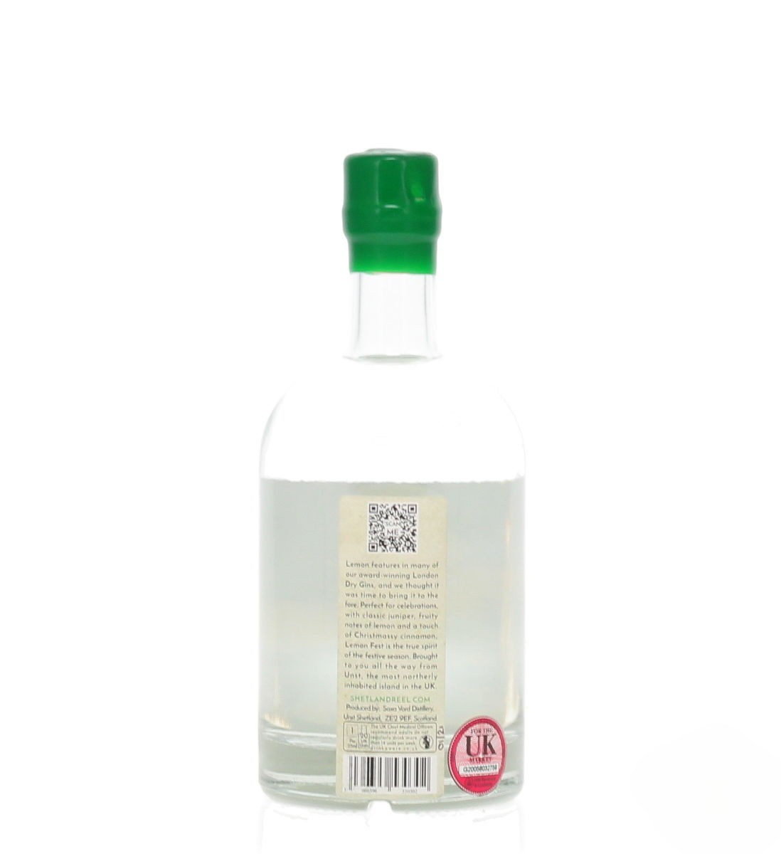 shetland reel gin lemon fest rear label