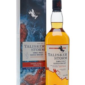 talisker storm bottle beside box