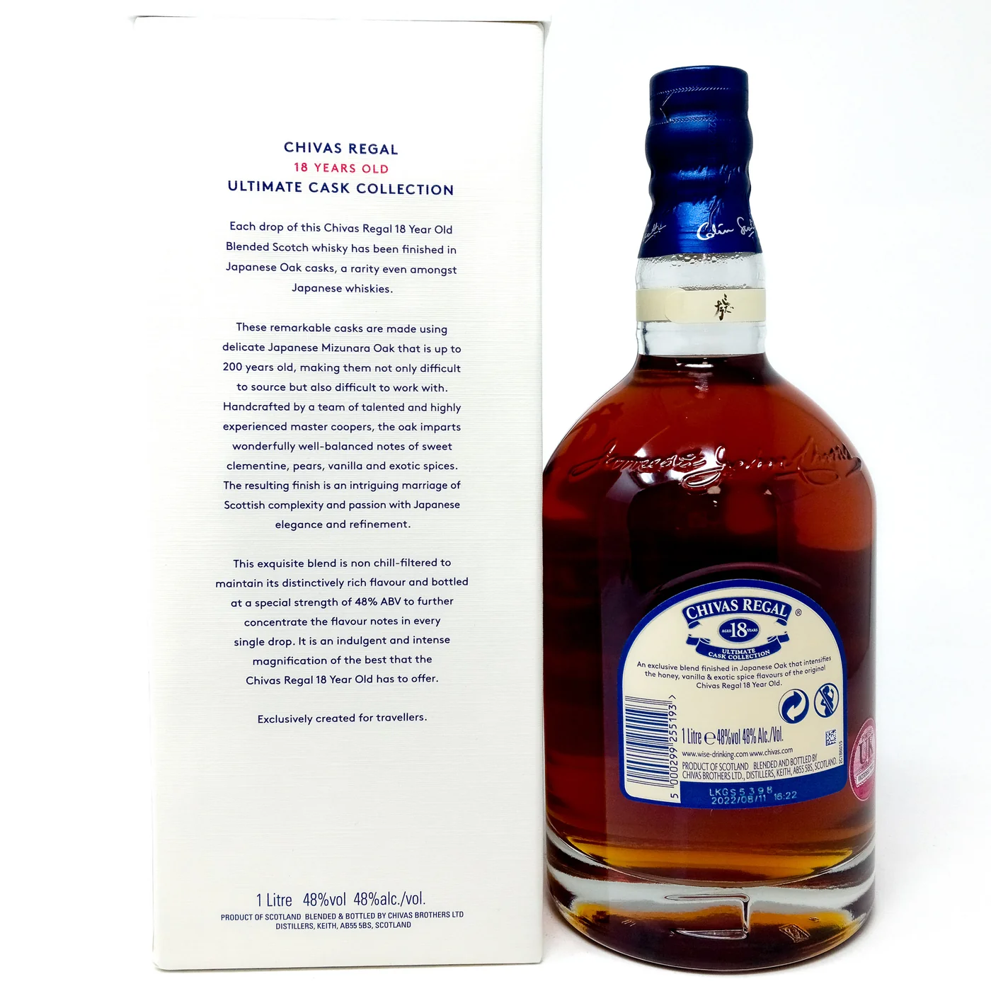chivas regal 18yo japanese oak rear label nothing but whisky