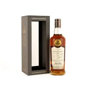 g&m connoisseurs choice blair athol 2008 16 year old bottle with white label standing beside a grey presentation box