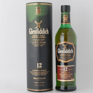 glenfiddich one day you will bottle with red label standing beside tin